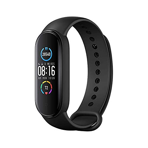 Xiaomi Mi Band 5 Black Health and Fitness Tracker, Upto 14 Days Battery, Heart Rate Monitor, Sleep Tracker, Activity Tracker, 5ATM 50 m Water Resistance and Swimming Tracking, Pedometer, Sleep Counter