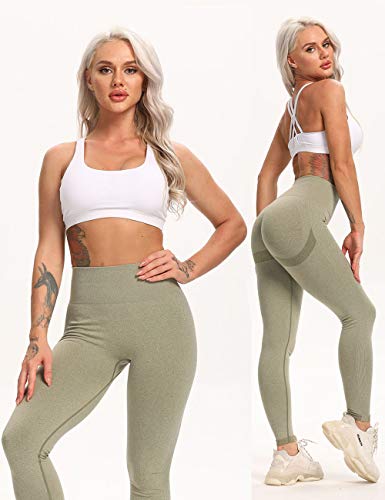 STARBILD Durable Comfortable Soft Slim Athletic Seamless Leggings Set Womens  Yoga Pants Ladies Stretch Running Trouser Training Fitness Tights Sports  Active Wear Legging Gym Clothes Workout Bottoms