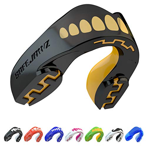 SafeJawz Mouthguard Slim Fit, Adults and Junior Gum Shield with Case for Boxing, MMA, Rugby, Martial Arts, Judo, Karate, Hockey and All Contact Sports