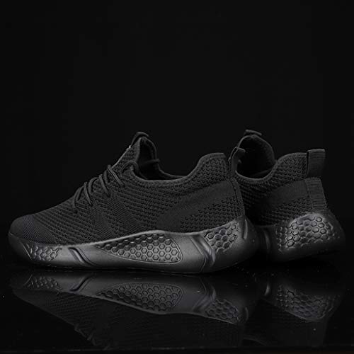 BUBUDENG Men's Trainers Fashion Sneakers Walking Casual Running Shoes Gym Sport Tennis Shoes Black,8 UK(Label Size: 42)