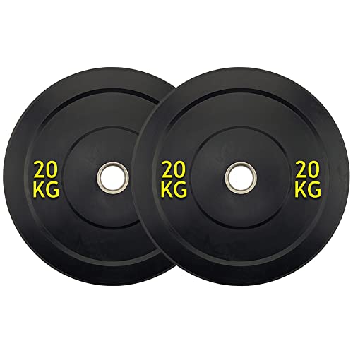 Weight Plates Set Bumper Plates Disc Weight Lifting Olympic Barbell Plates Commercial Grade Virgin Rubber 2” inch insert (2 x 20KG)