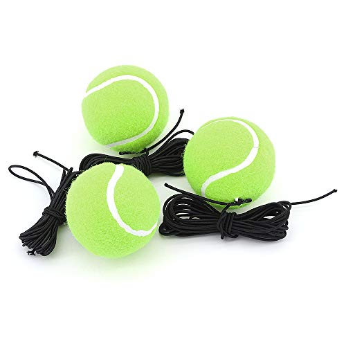 Gearific Tennis Trainer Tennis Training Equipment Tool Self Exercise Tennis Ball with Rope Self-Study Tennis Rebound Player with Trainer Baseboard with 3 Training Ball