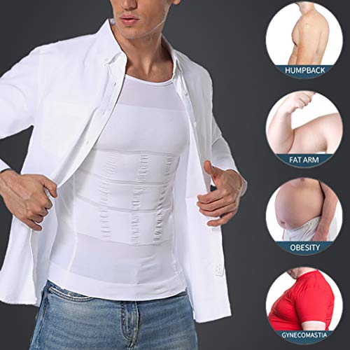 Mens Body Shaper Slimming Shirt Compression Vest Slimming Shapewear Tank  Top Gym