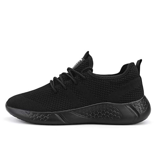 BUBUDENG Men's Trainers Fashion Sneakers Walking Casual Running Shoes Gym Sport Tennis Shoes Black,8 UK(Label Size: 42)