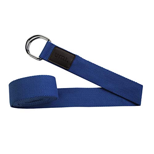 Amazon Brand - Umi - Yoga Belt Strap for Stretching Improving Flexibility with storage ring extra thick 2mm