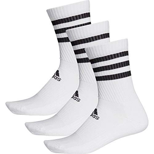 adidas Unisex Adult 3S CSH CRW3P Socks - White, Medium