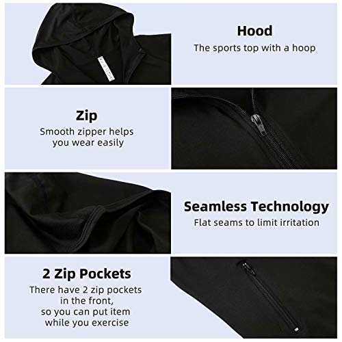 Sillictor Running Jackets Women Breathable Zip Up Ladies Hoodies