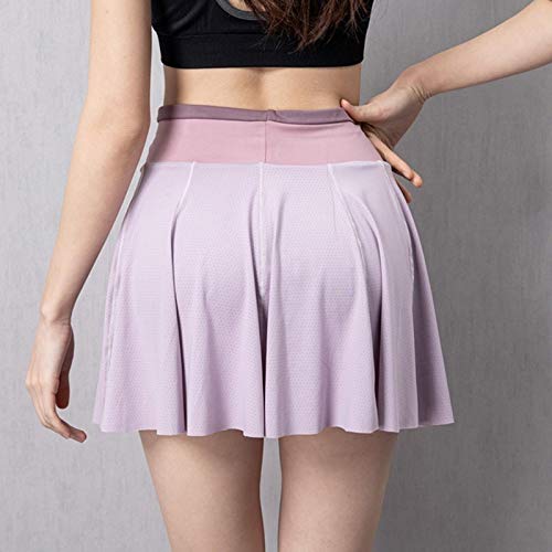 UKKD Tennis Skirt Women Tennis Skirts Running Golf Badmintion Pantskirt Sports Gym Fitness Shorts Phone Pocket High Waist Sport Skort