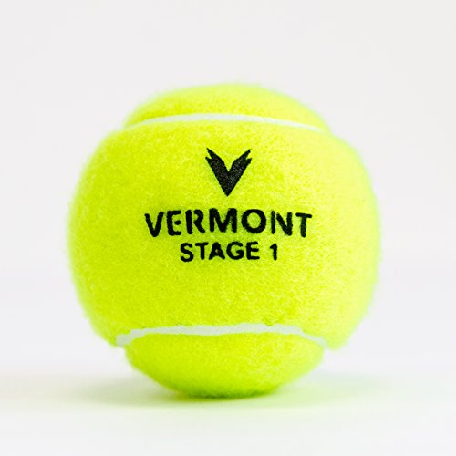 Vermont Tennis Balls | Training Tennis Balls – ITF Approved Mini Tennis Balls All Court Surfaces [Bulk Buy] (Mini Green (Stage 1), 60-Ball Bucket)