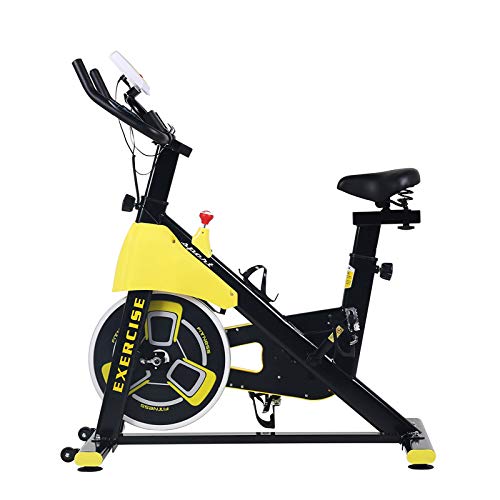 Exercise Bike for Home Indoor Cycling Fitness Bike Stationary Spin Bike for Adjustable Magnetic Resistance Aerobic Workout (Black & Yellow)