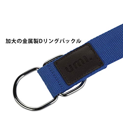 Amazon Brand - Umi - Yoga Belt Strap for Stretching Improving Flexibility with storage ring extra thick 2mm