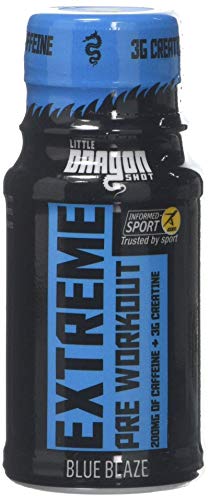 Little Dragon Extreme Pre Workout Shot, Blue Raspberry, 60 ml, Pack of 12