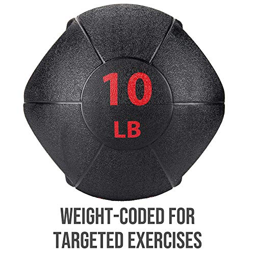 ZELUS Dual Grips Weight Medicine Balls Exercise Fitness Ball (10)