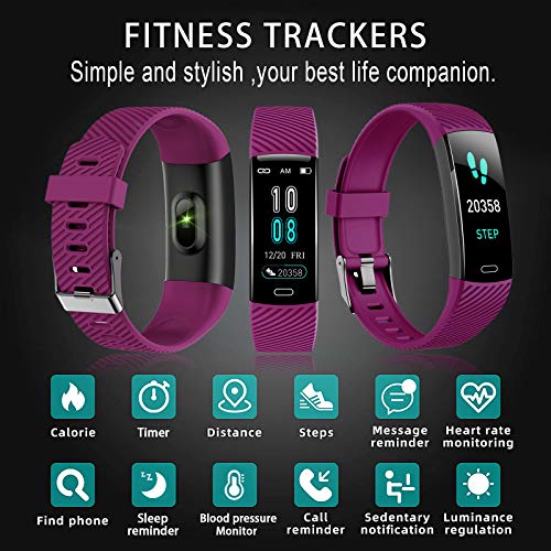 ASWEE Fitness Trackers - Activity Tracker Watch with Heart Rate Blood Pressure Monitor, Waterproof Watch with Sleep Monitor, Calorie Step Counter Watch for Women Men Compatible Android iPhone