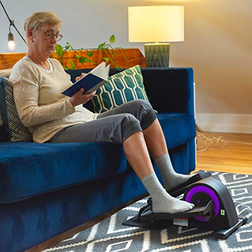 Cubii Junior Under Desk Elliptical Pedal Exerciser - Home Exercise Equipment with Built in Display, Easy Assemble & Adjustable Resistance,purple