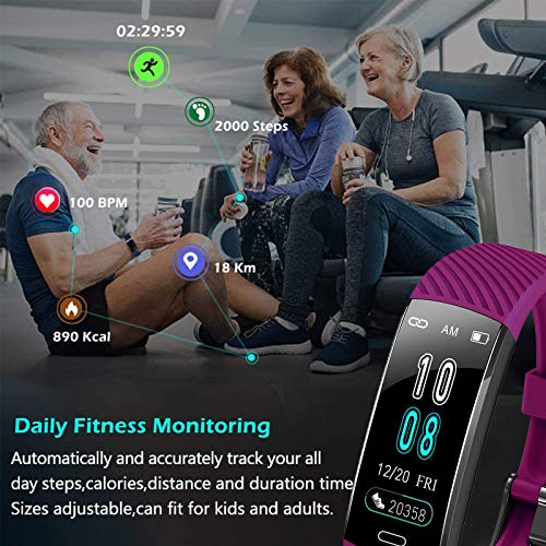 ASWEE Fitness Trackers - Activity Tracker Watch with Heart Rate Blood Pressure Monitor, Waterproof Watch with Sleep Monitor, Calorie Step Counter Watch for Women Men Compatible Android iPhone