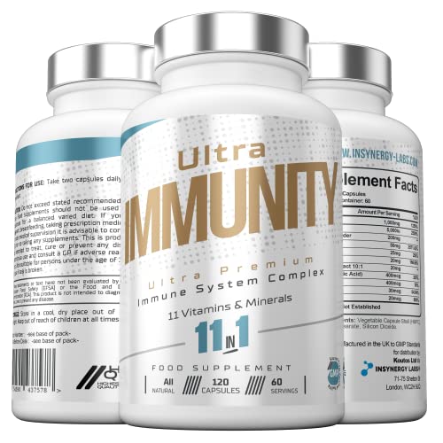 Immune System Booster Supplement Ultra Immunity | Premium Immune System Support | Vitamin D, Vitamin C, Zinc, B12, Multivitamin 180 Capsules