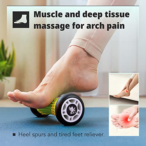 H&S Foot Massage Roller Muscle Roller Stick Wrists and Forearms Exercise Roller Massager for Plantar Fasciitis - Black