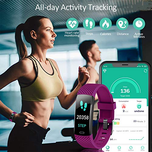 ASWEE Fitness Trackers - Activity Tracker Watch with Heart Rate Blood Pressure Monitor, Waterproof Watch with Sleep Monitor, Calorie Step Counter Watch for Women Men Compatible Android iPhone