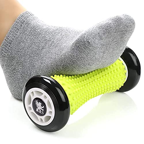 H&S Foot Massage Roller Muscle Roller Stick Wrists and Forearms Exercise Roller Massager for Plantar Fasciitis - Black