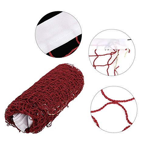 Badminton Net, Portable Lightweight Polypropylene Fiber Badminton Tennis Competition Training Net Durable Badminton Mesh Net for Outdoor Sports Entertainment Training(Red)