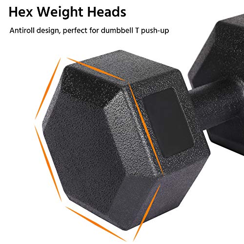 Yaheetech 2x7.5kg Dumbbells Pair of Weight Dumbbell Set Portable Dumbbell Sets 7.5kg Dumbbells Pair Weight Set for Home Gym Weight Lifting Training