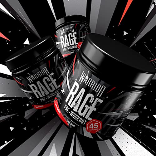 Warrior Rage Pre Workout Powder 392g - High Caffeine Energy & Focus - 45 Servings - Krazy Cola | Warrior Supplements