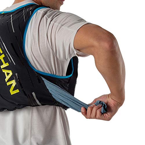 Nathan Pinnacle 4L Hydration Pack/Running Vest - 4L Capacity with Twin 20 oz Soft Flasks Bottles. Hydration Backpack for Running Hiking. Men/Women/Unisex (Men's (Unisex) - Black/Lime, M)