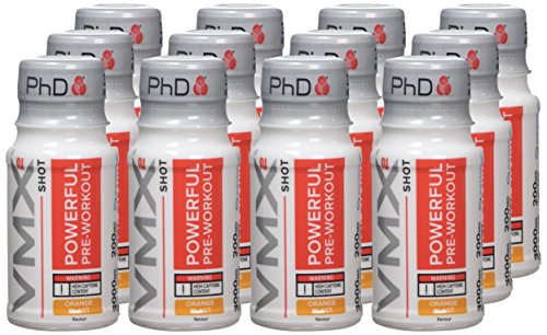 PhD VMX2 Pre-Workout Shot-Orange Blast, 12 x 60 ml