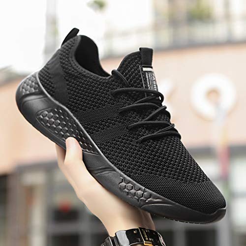 BUBUDENG Men s Trainers Fashion Sneakers Walking Casual Running Shoes Gym Sport Tennis Shoes Black 8 UK Label Size 42 Gym Store