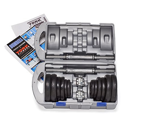 York Fitness Cast Chrome Dumbbell Spinlock Adjustable Dumbbell