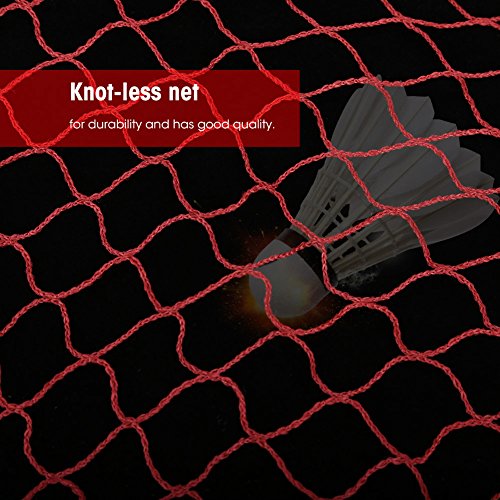 Badminton Net, Portable Lightweight Polypropylene Fiber Badminton Tennis Competition Training Net Durable Badminton Mesh Net for Outdoor Sports Entertainment Training(Red)