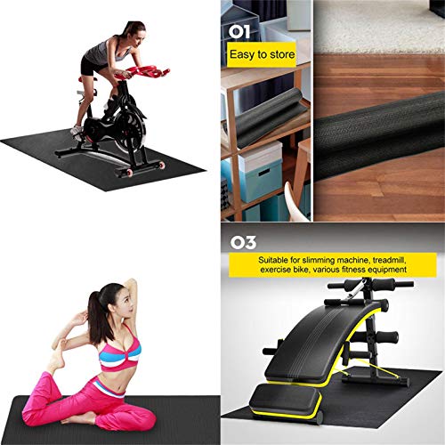 EEOO Treadmill Mat Floor Protector, Exercise Equipment Mat, Shock Resistant Exercise Bike/trainer Floor Protector Mat, Multifunctional Wear-resistant Treadmill Mat - 150cm