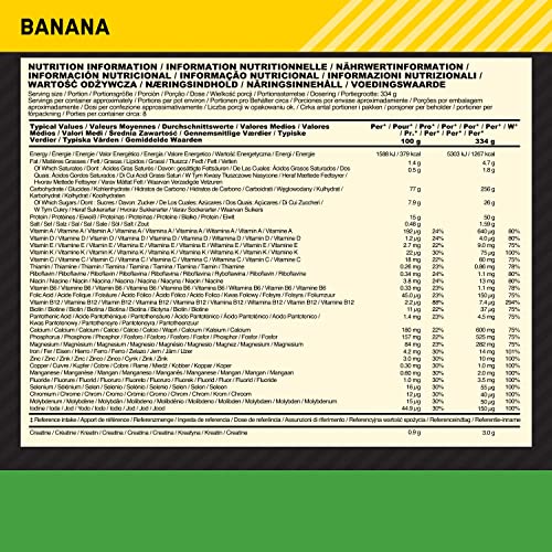 Optimum Nutrition Serious Mass Protein Powder High Calorie Mass Gainer with Vitamins, Creatine Monohydrate and Glutamine, Banana, 8 Servings, 2.73kg, Packaging May Vary