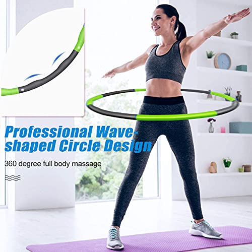 MXRLZX Hula Fitness Hoop, Removable Eight-Section Foam Hula Ring, Weighted Foam Padded Fitness Hoop for Teenager and Adults Exercise, Dance & Fitness