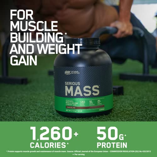 Optimum Nutrition Serious Mass Protein Powder High Calorie Mass Gainer with Vitamins, Creatine Monohydrate and Glutamine, Banana, 8 Servings, 2.73kg, Packaging May Vary