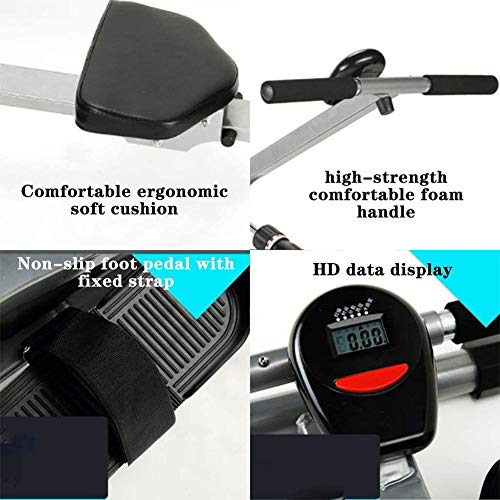 AMZOPDGS Rowing Machine Adjustable Home Rowing Machine, Male and Female Weight Loss Muscle Training Water Rowing Machine, Foldable Steel Aerobic Exercise Fitness Equipment