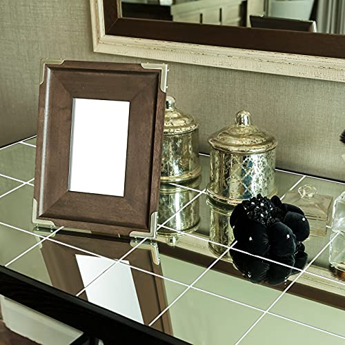 Flexible Mirror Sheets Self Adhesive Non Glass Mirror Tiles Mirror Stickers?for Home Wall Decor(6 Pieces,12 x 12 Inch)