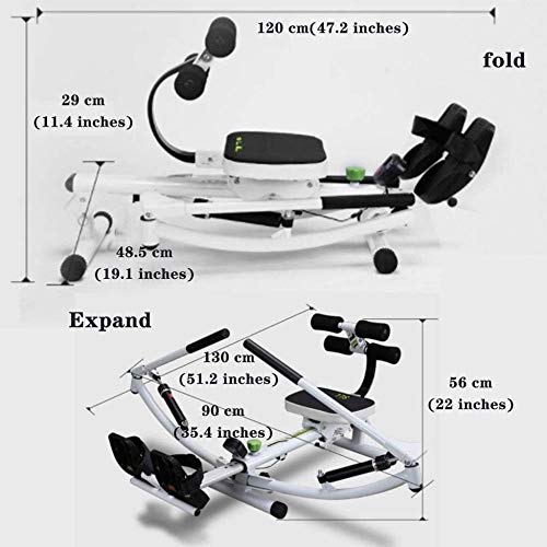 AMZOPDGS Foldable Rowing Machines Rowing Machine Multifunctional Hydraulic Rowing Machine, Household Scull Folding Fitness Training Equipment, Cardio Workout Water Rowing Machine