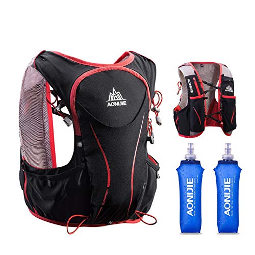 AONIJIE Hydration Pack Vest Backpack Rucksack Daypack for Hiking Camping Outdoor (Backpack with 2pcs 500ml bottles, S/M)