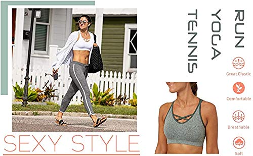 Buy ANGOOL Strappy Sports Bras for Women - Medium Support Wirefree