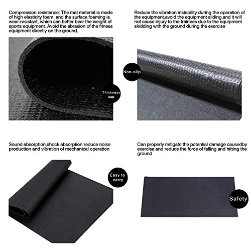 EEOO Treadmill Mat Floor Protector, Exercise Equipment Mat, Shock Resistant Exercise Bike/trainer Floor Protector Mat, Multifunctional Wear-resistant Treadmill Mat - 150cm