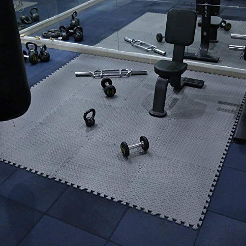 COMOTS 16pcs 64 Sq Ft Gym Flooring Foam Mat 60x60x1cm Interlocking EVA Foam Tiles Protective Flooring Mat for Exercise, Gymnastics,Home and Gym (16pcs Grey)