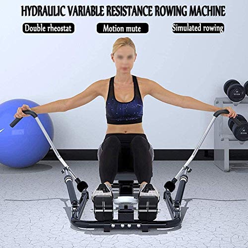 AMZOPDGS Rowing Machines, Rowing Machine,Multifunctional Folding Double Hydraulic Lever 6-Speed Resistance Adjustment,for Home Gym Use,Black