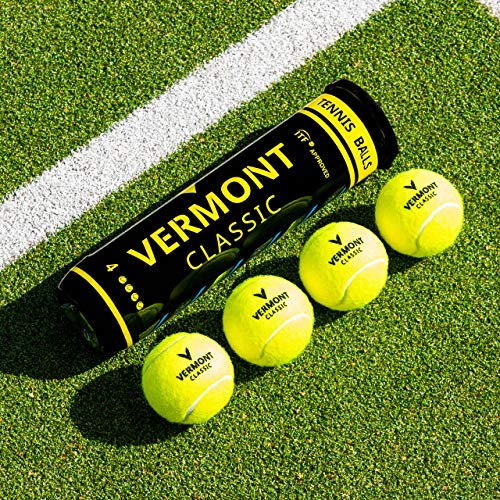 Vermont Classic Tour Tennis Balls - ITF Approved Woven Cloth Tennis Ball (1 Tube / 4 Balls)